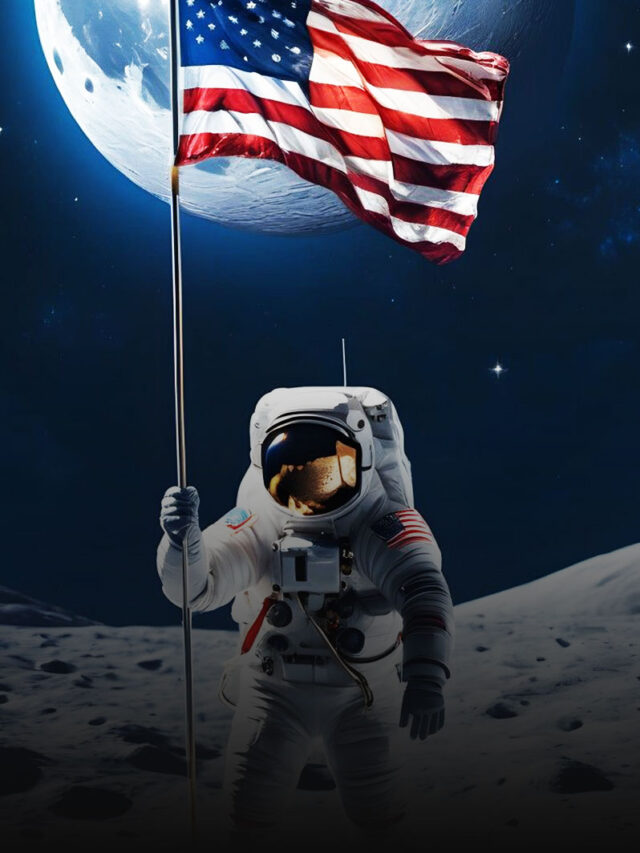 American astronauts on the moon